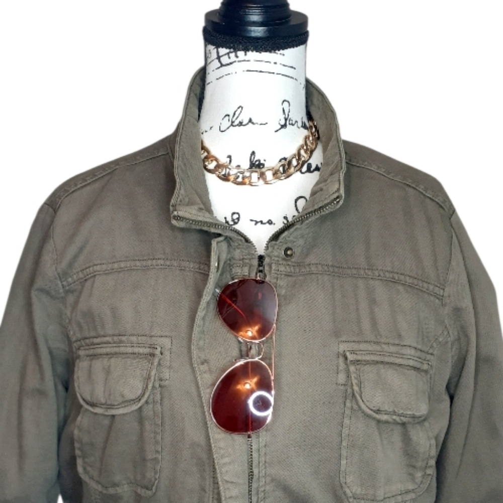 Sale! Lucky Brand Women's Olive Green Utility Jacket Size XL - Picture 1 of 5